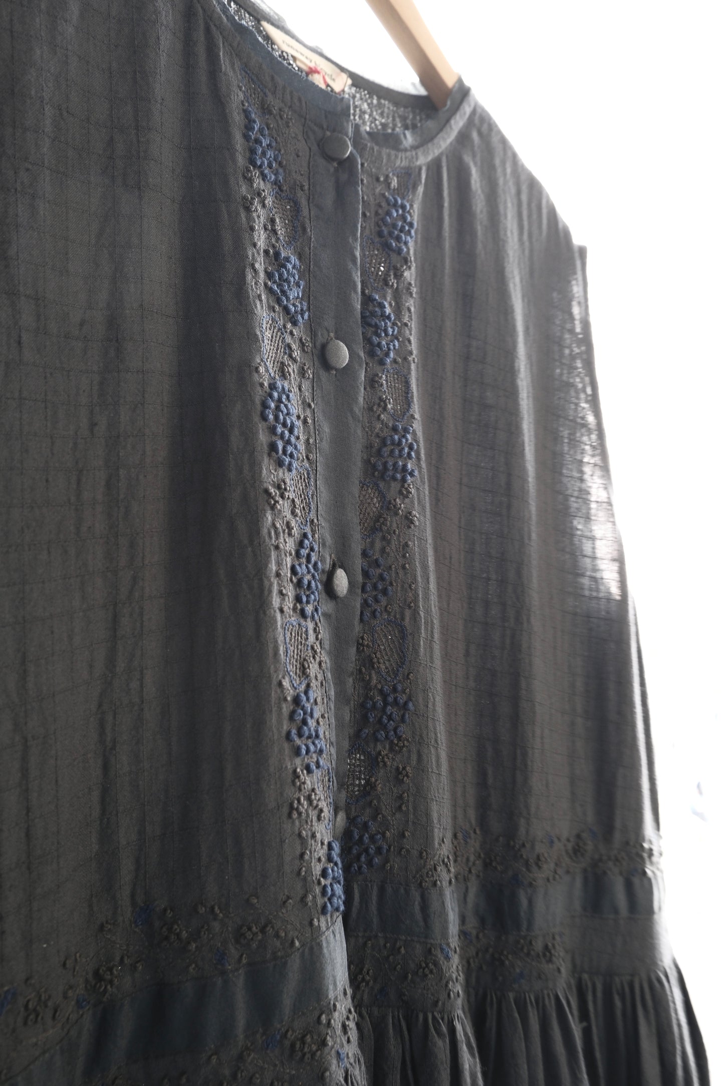 Iris Charcoal embroidered dress