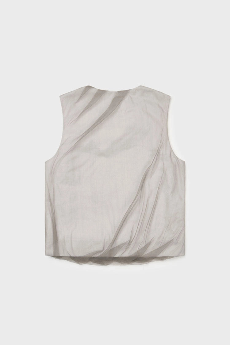 Pleated tulle top