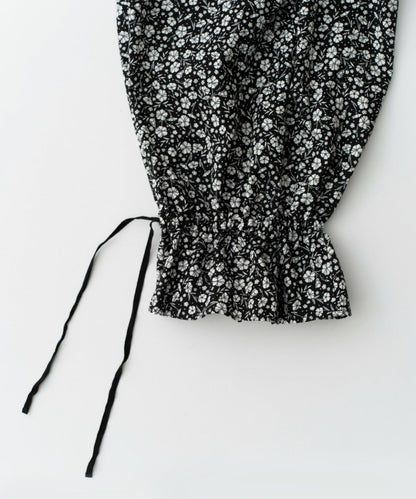 Linen Cotton Floral Flare-Hem Pants