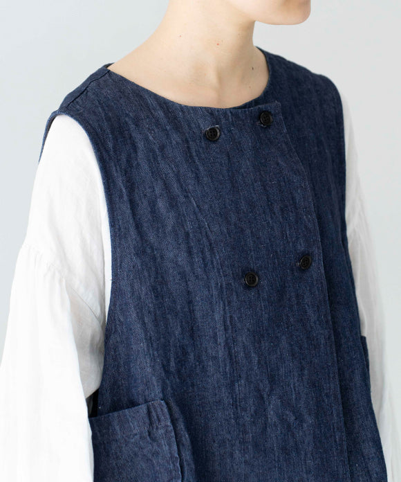 10oz Linen Denim Vest
