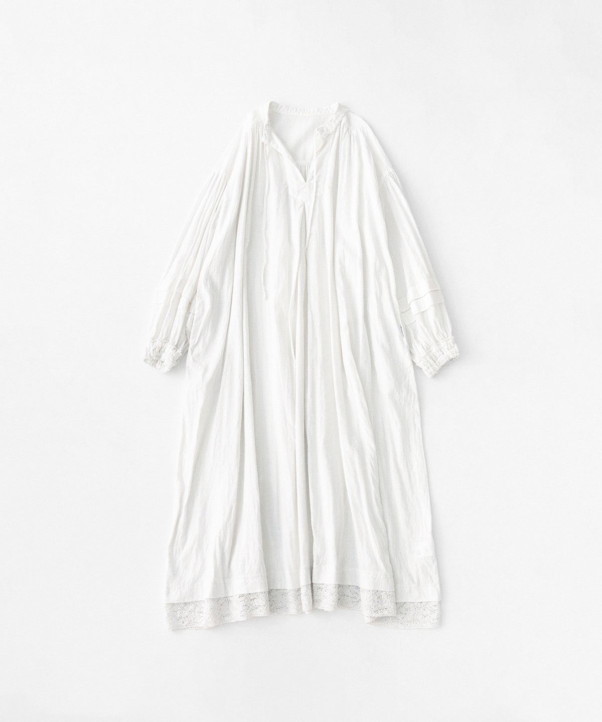 (UpcycleLino) Linen Cotton Omi-zarashi Lace Dress
