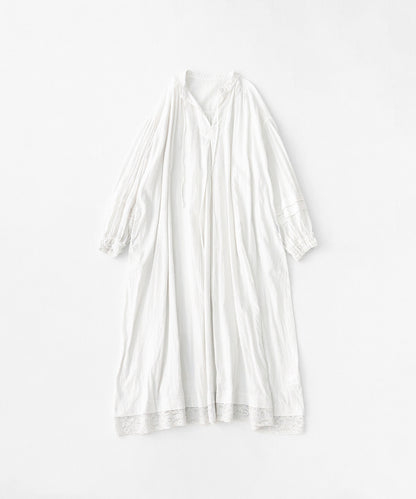 (UpcycleLino) Linen Cotton Omi-zarashi Lace Dress