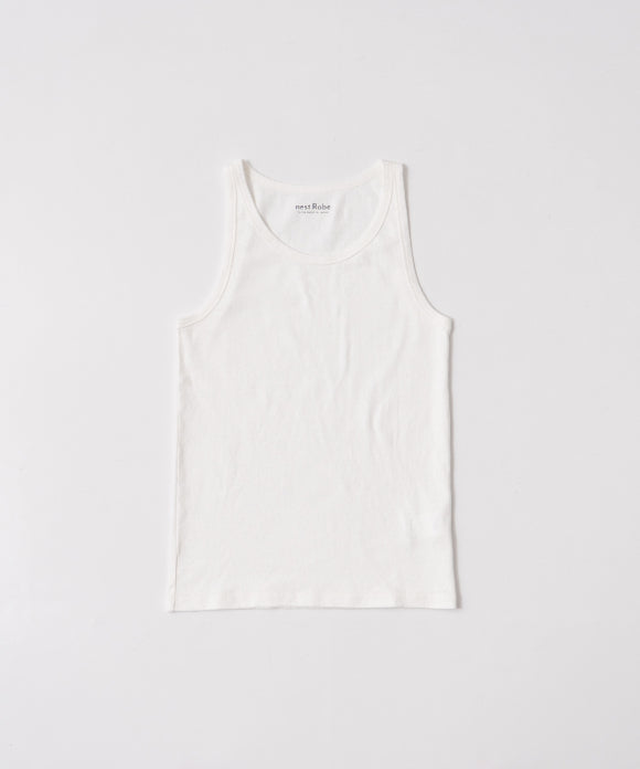 Raffy Cotton Rib Tank Top - Off White