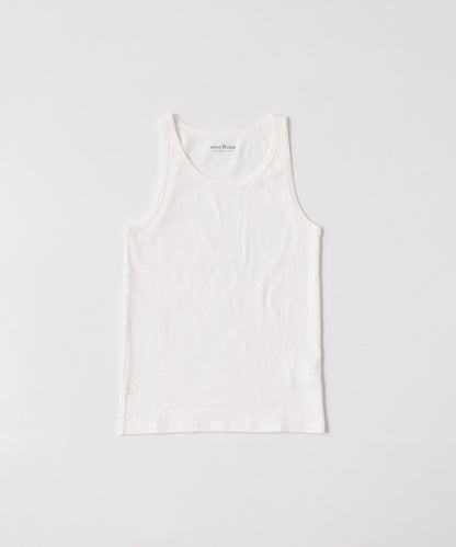 Raffy Cotton Rib Tank Top - Off White
