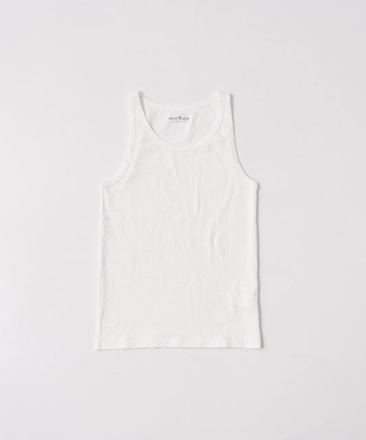 Raffy Cotton Rib Tank Top - Off White