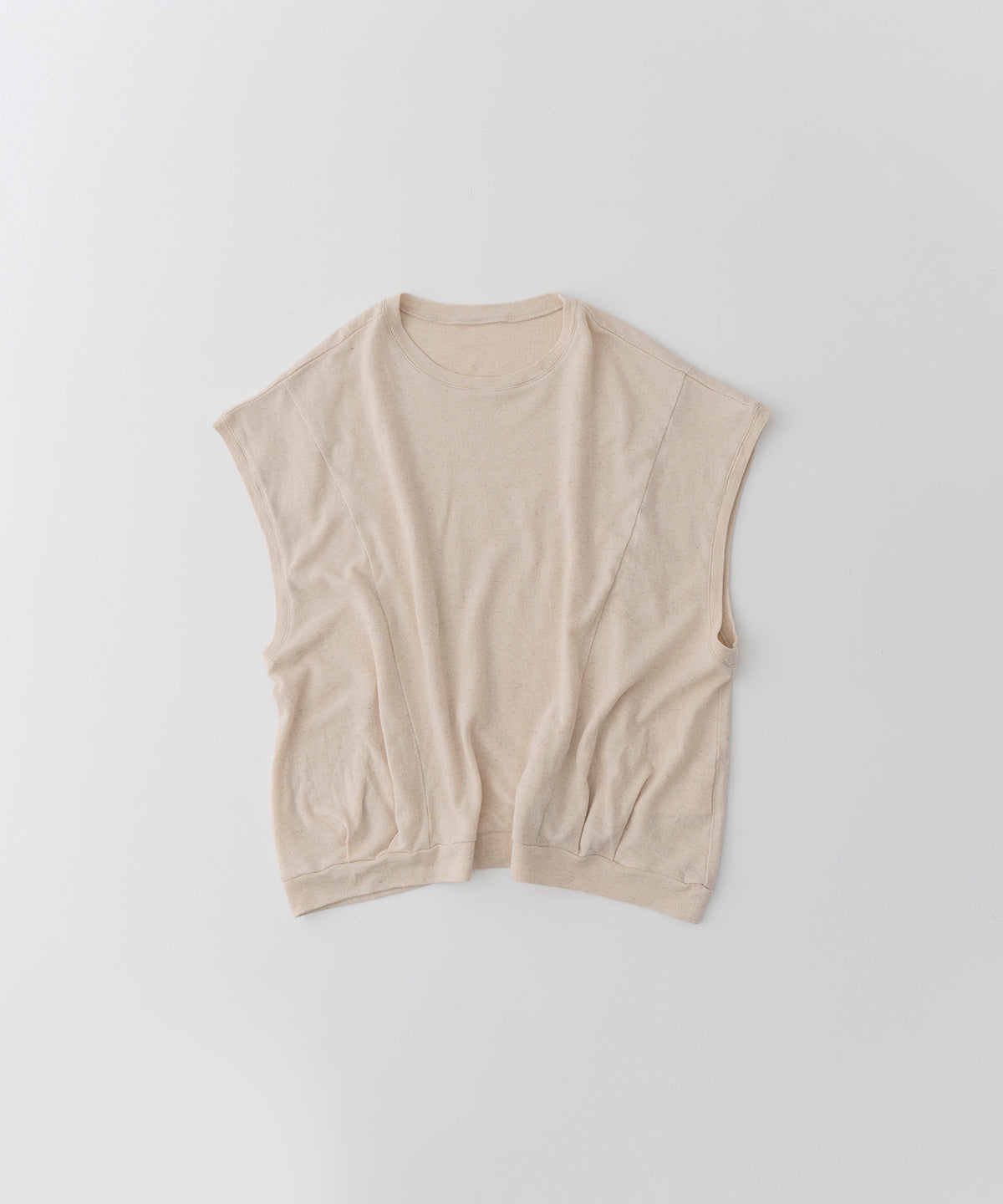 Cotton Linen Sleeveless Jersey - Ecru