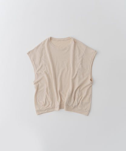 Cotton Linen Sleeveless Jersey - Ecru