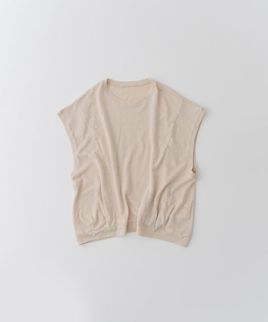 Cotton Linen Sleeveless Jersey - Ecru