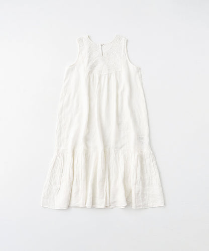 Linen Two-way Indian Embroidered Dress (White)