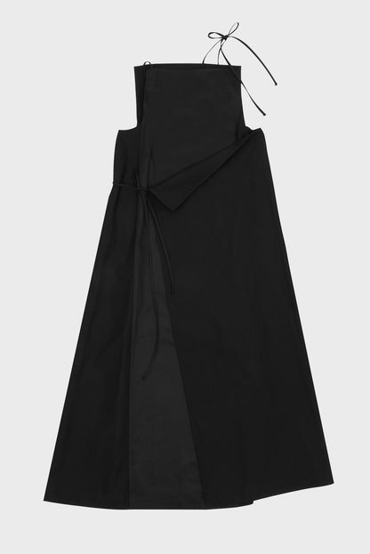 (Pre-order) Square wrap dress in black