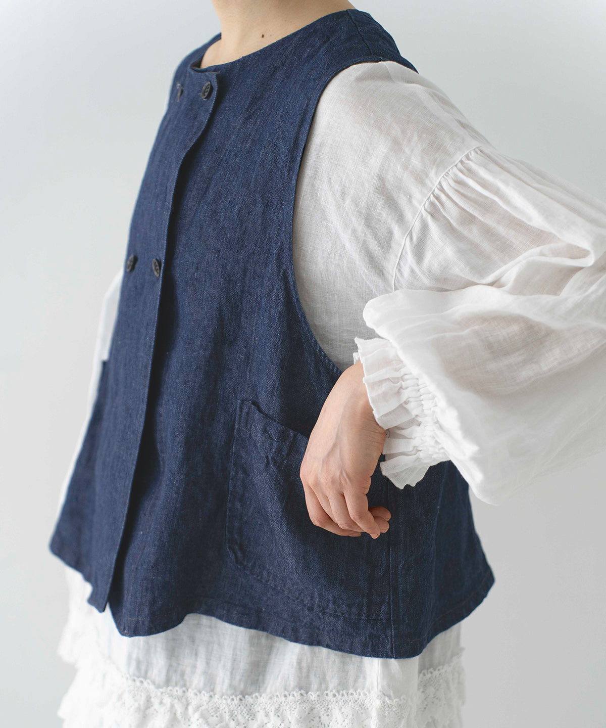 10oz Linen Denim Vest