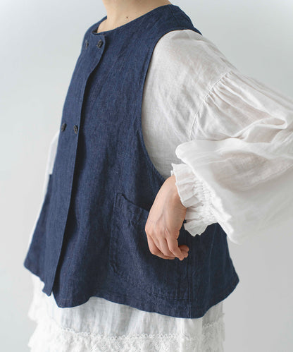 10oz Linen Denim Vest