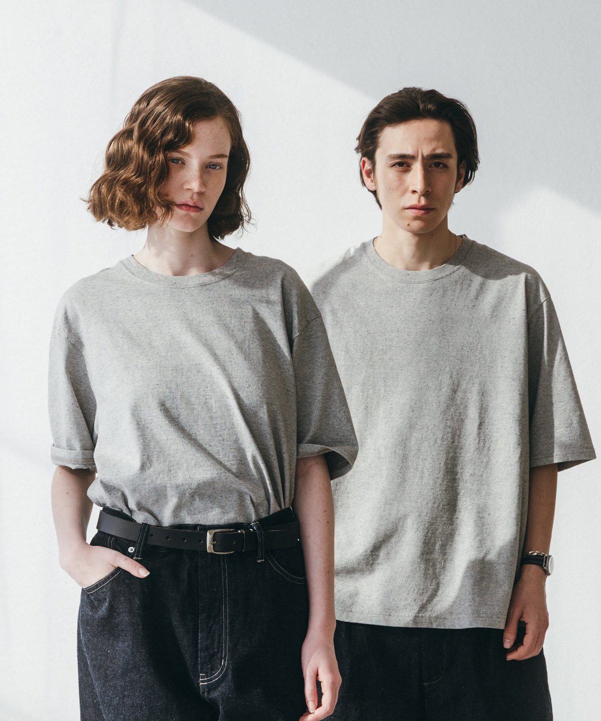 [UpcycleLino BASIC] Cotton Linen Jersey Wide-fit T-shirt