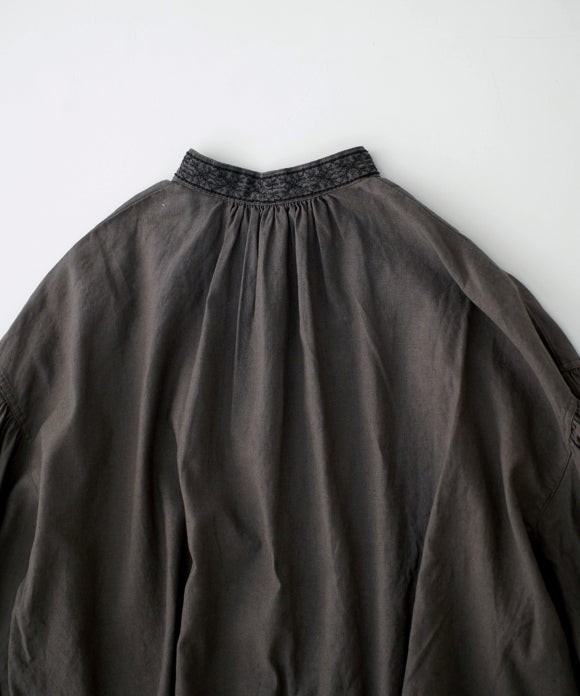 Cotton Linen Blackwork Embroidered Blouse