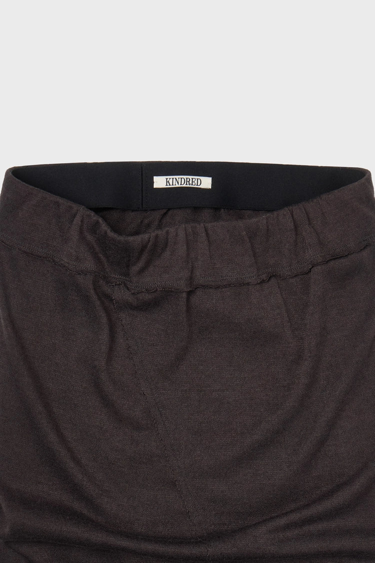 Knit maxi skirt in brown