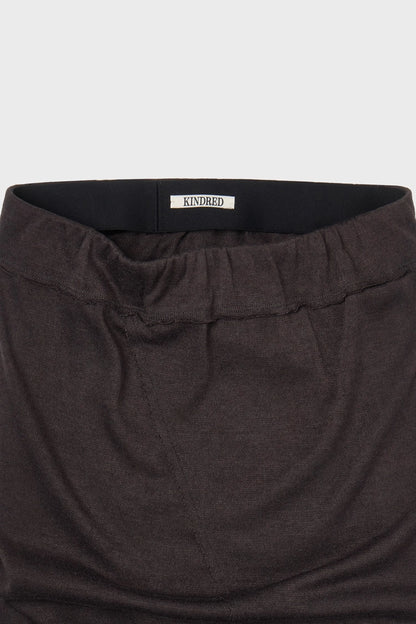 Knit maxi skirt in brown