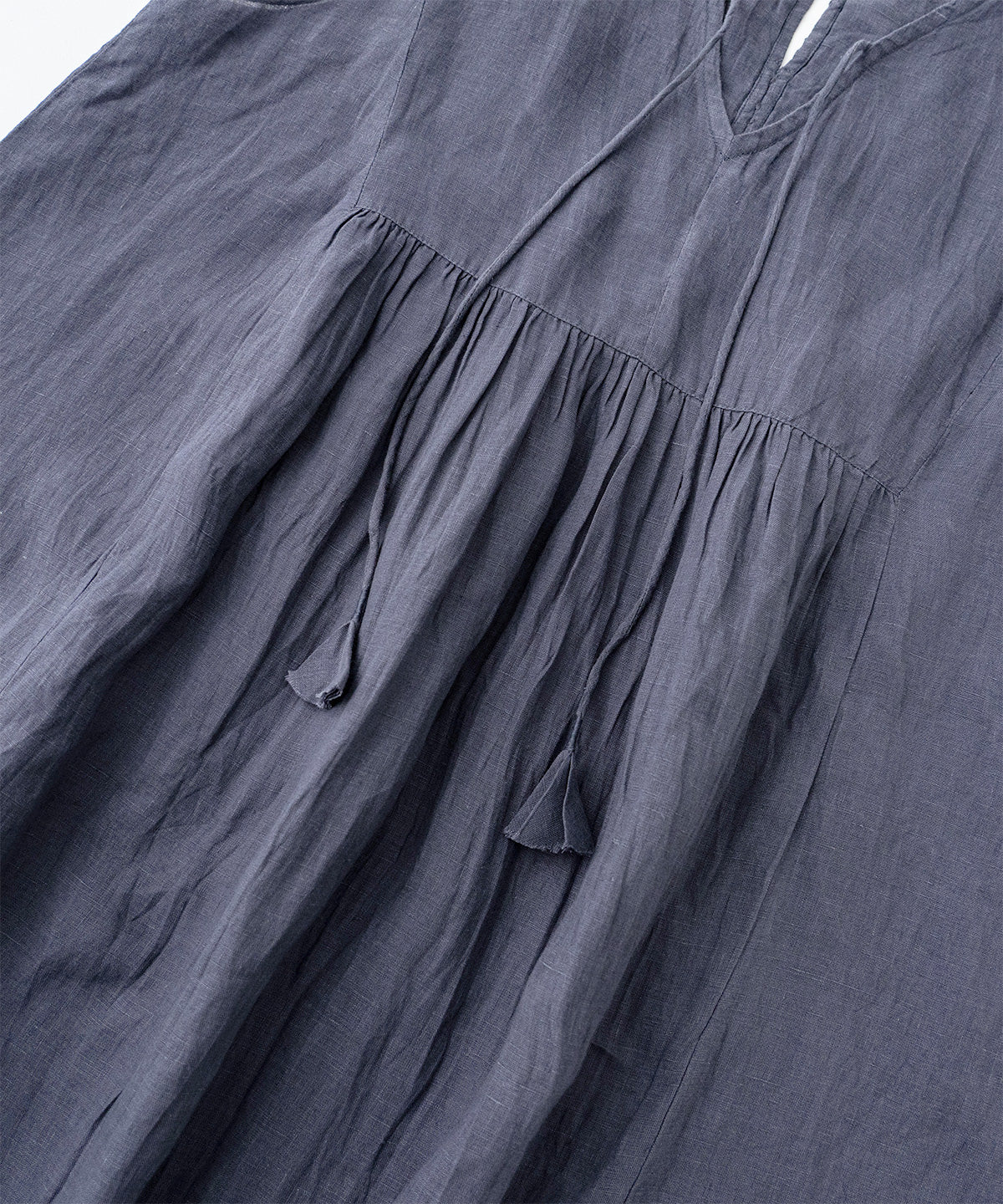 Linen Two-way Indian Embroidered Dress (Navy)