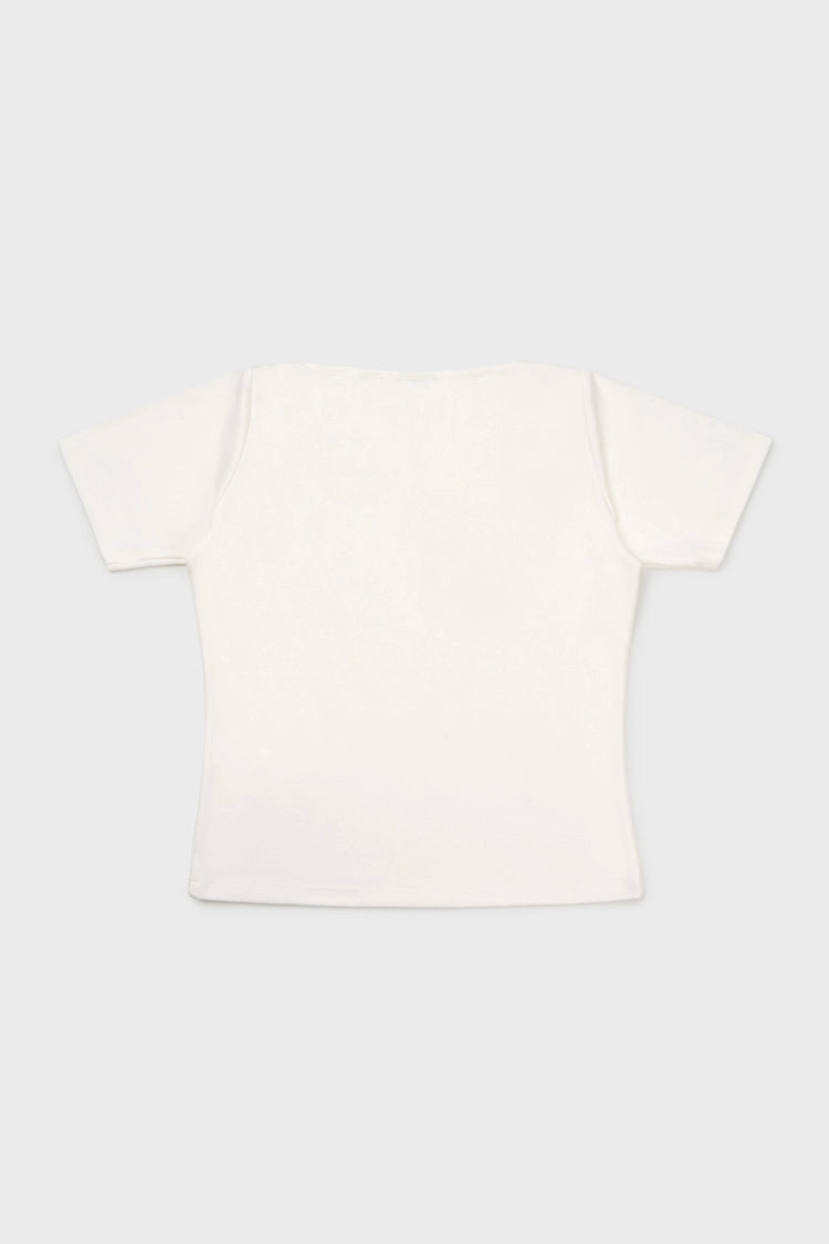 Baby snap t-shirt in off-white