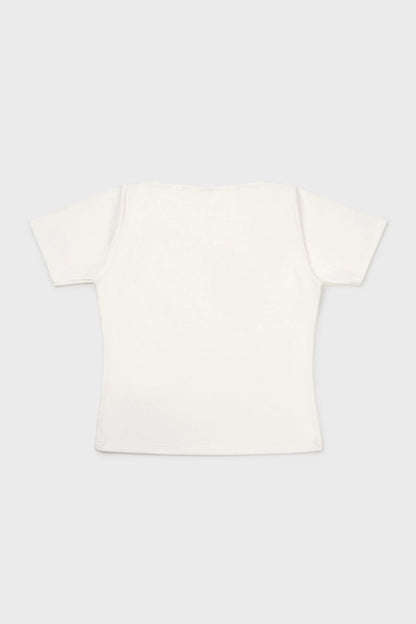 Baby snap t-shirt in off-white