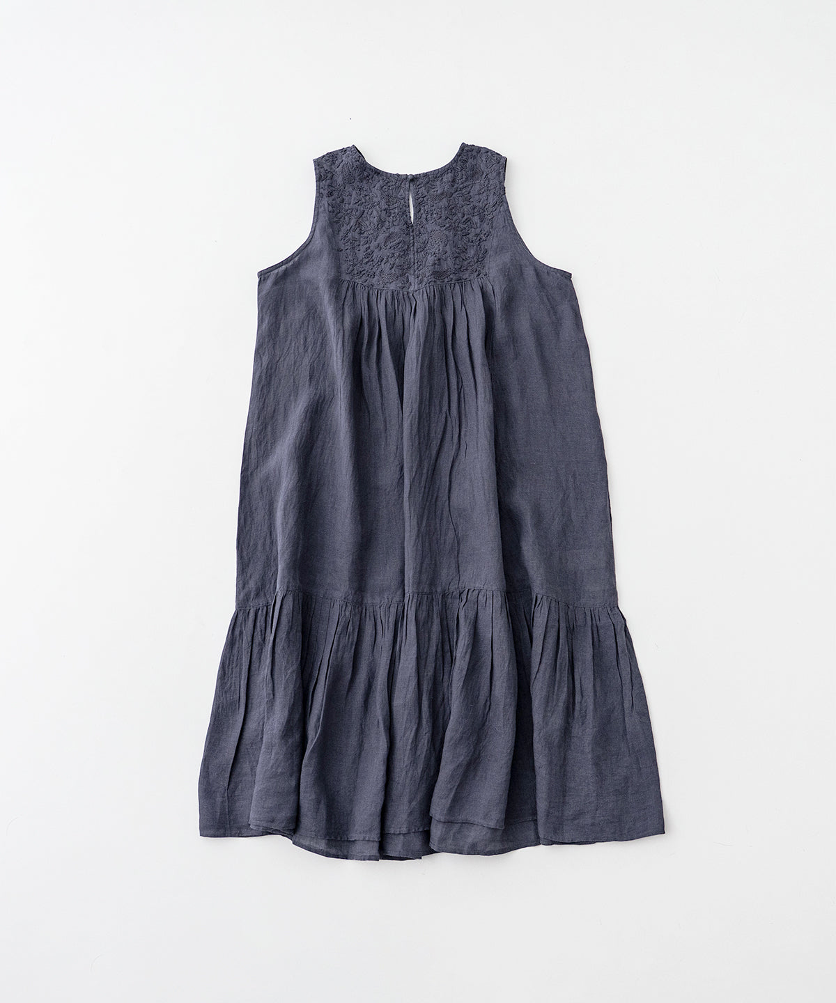 Linen Two-way Indian Embroidered Dress (Navy)