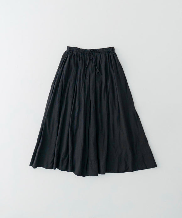 Cotton Linen Ramie Lawn Gathered Skirt