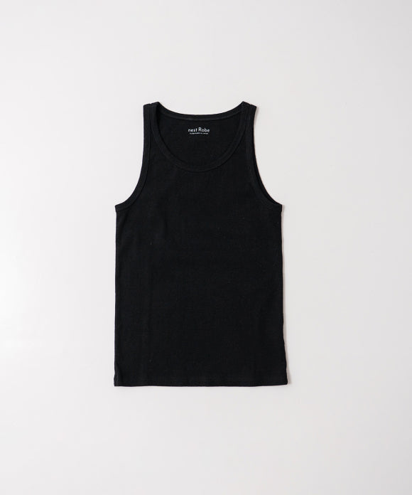 Raffy Cotton Rib Tank Top - Black