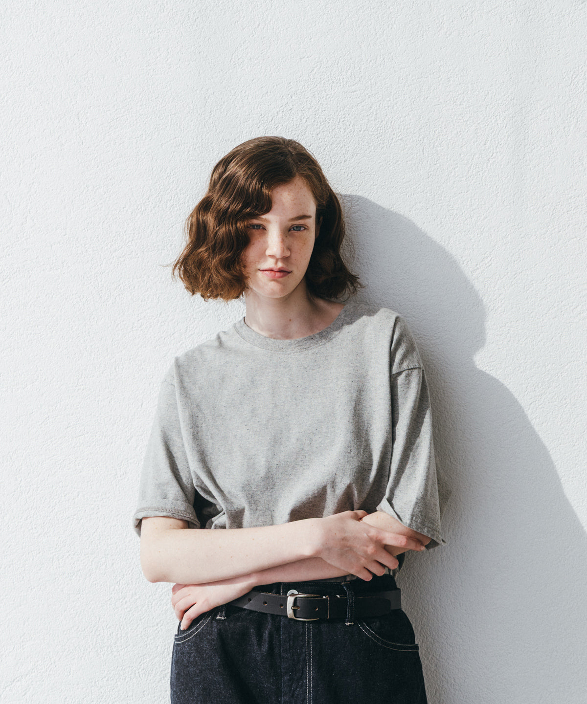 [UpcycleLino BASIC] Cotton Linen Jersey Wide-fit T-shirt