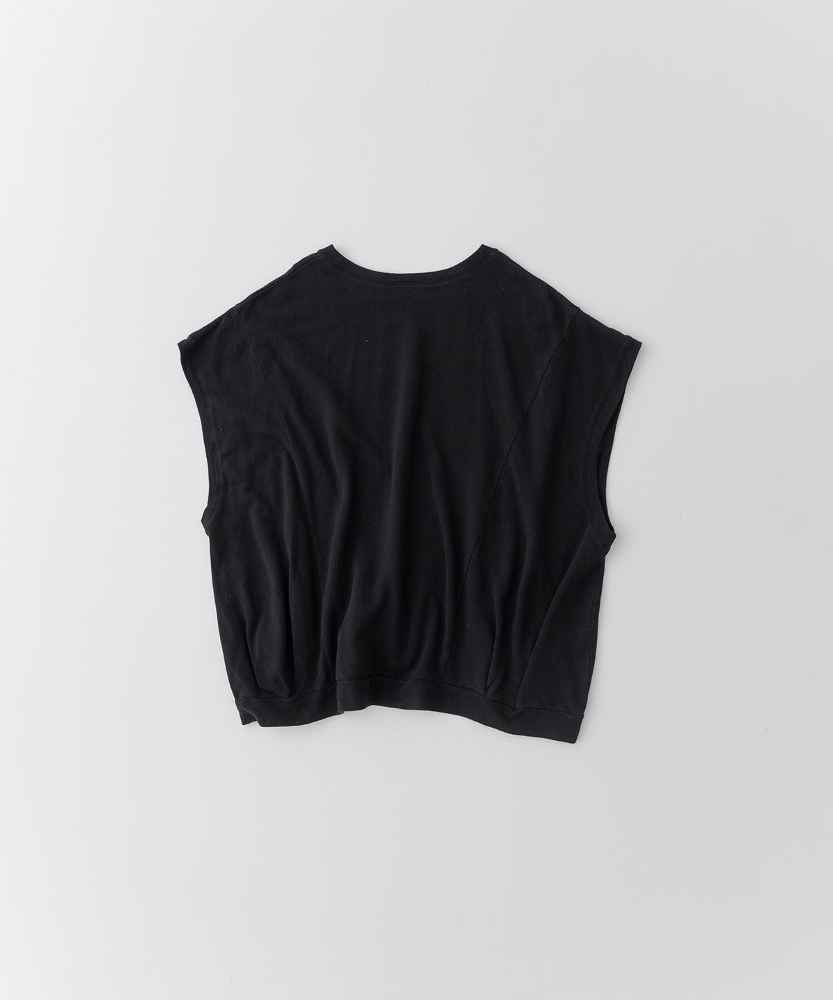 Cotton Linen Sleeveless Jersey - Black