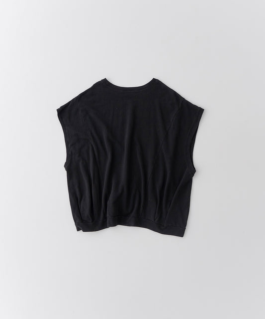 Cotton Linen Sleeveless Jersey - Black