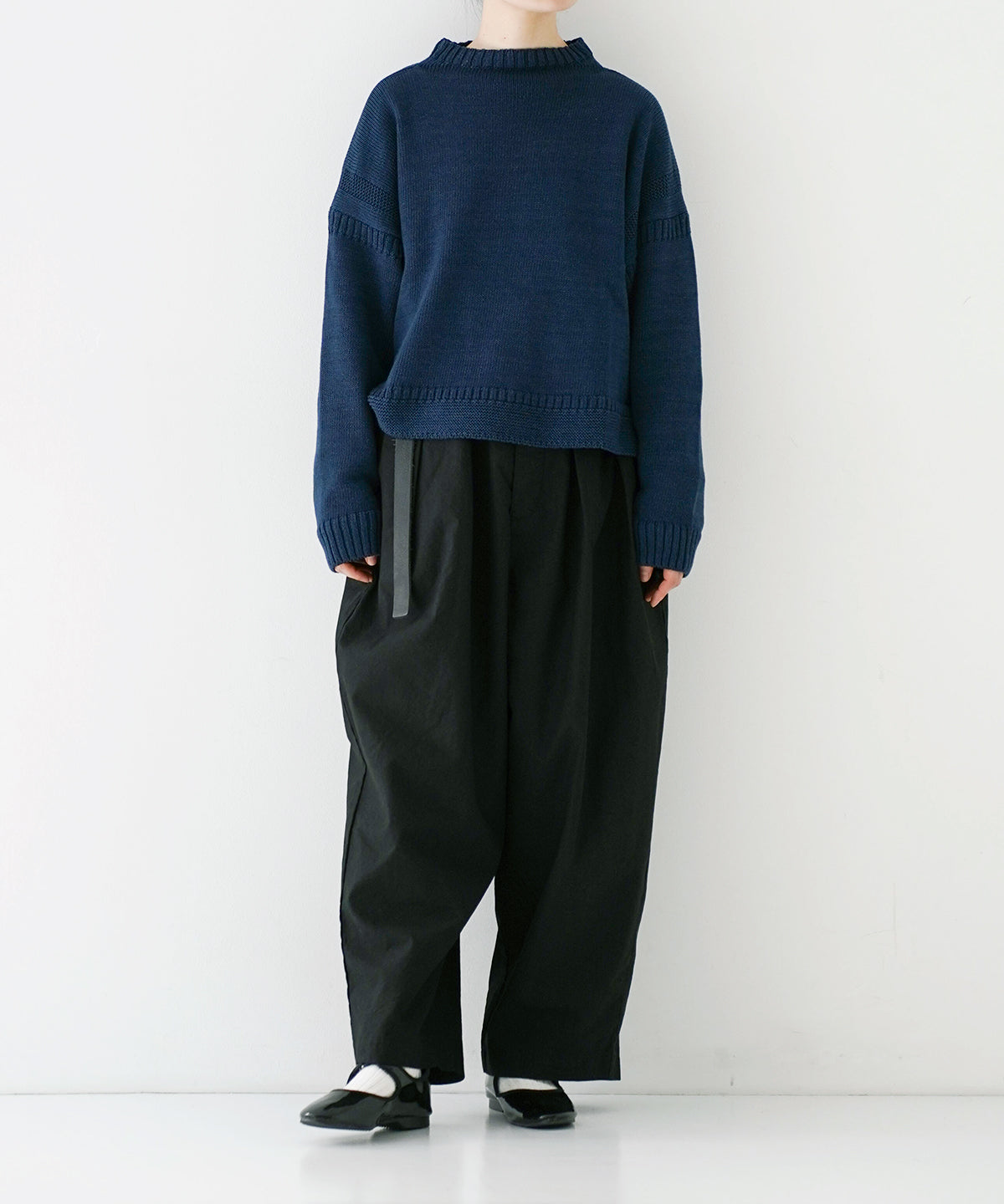 Offset Button Pleated Trousers