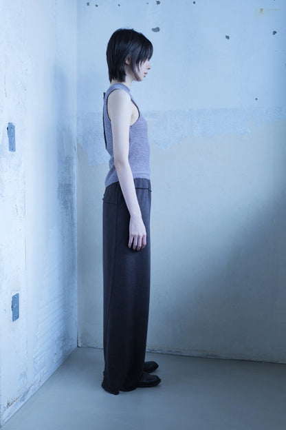 Knit maxi skirt in brown