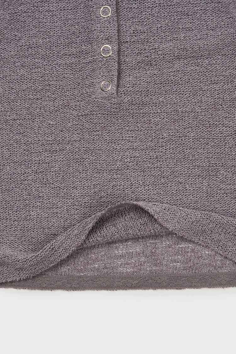 Knit sleeveless in purple ink