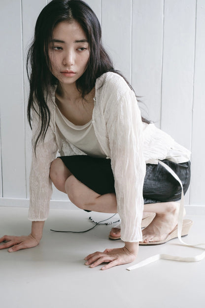 open shirt cardigan in ivory