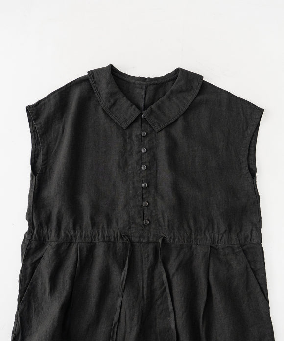 Heavy Linen Collared Salopette