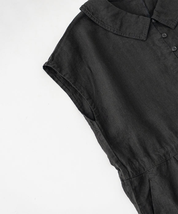 Heavy Linen Collared Salopette