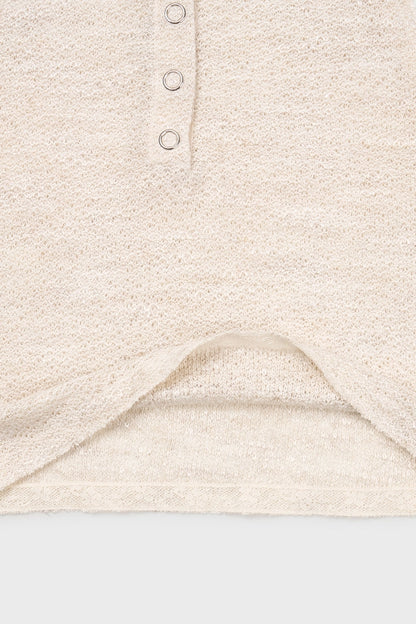 Knit sleeveless in ecru