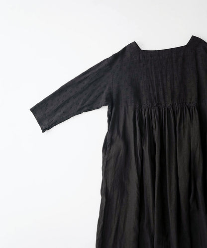 Linen Dot Jacquard Dress