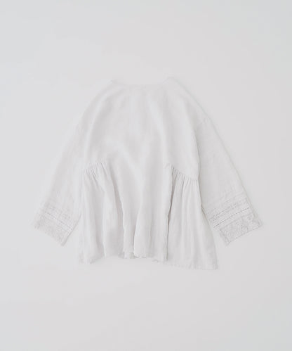 nest Robe | Linen Lace Side Gathered Two-way Blouse