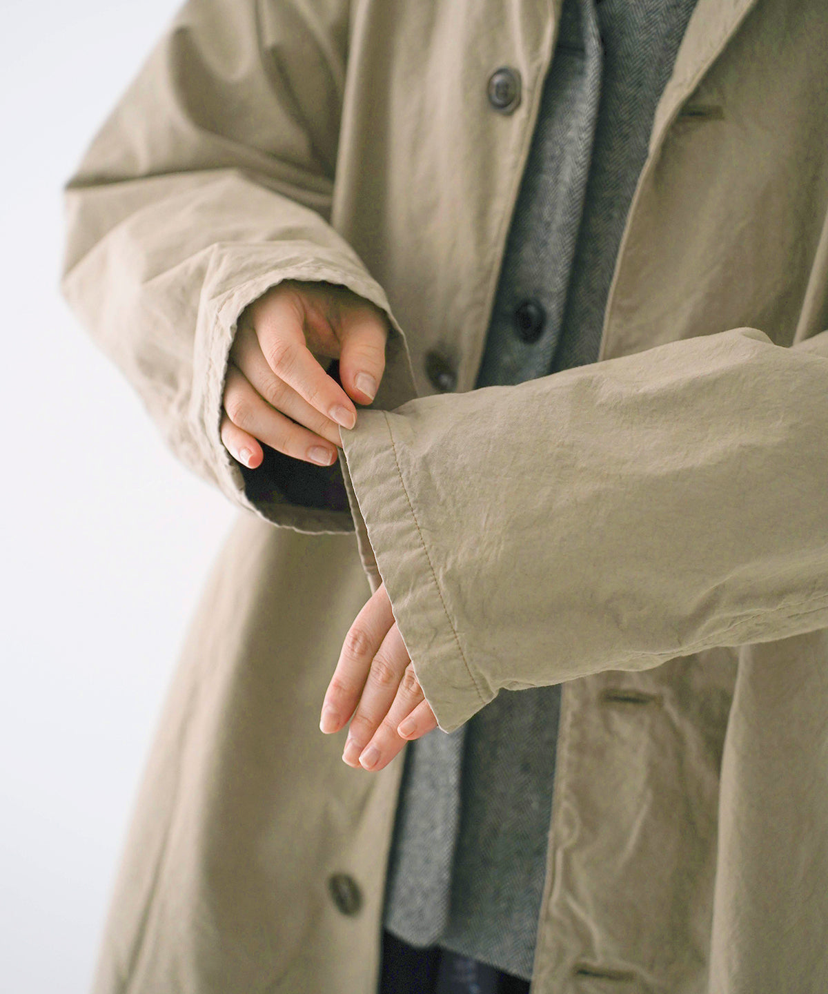 Super Water Repellent Supima Cotton Topcoat (Beige)