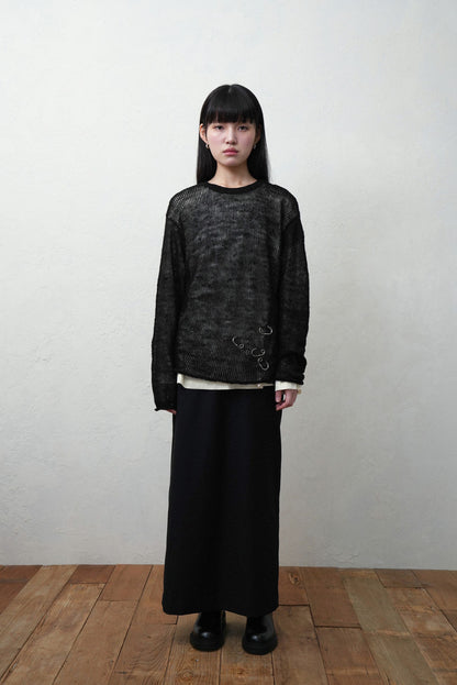 (Pre order) Double layered sweater in black