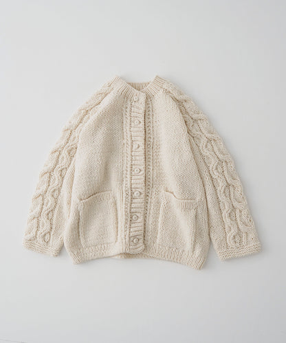 Peruvian Wool Cable Sleeve Knit Cardigan