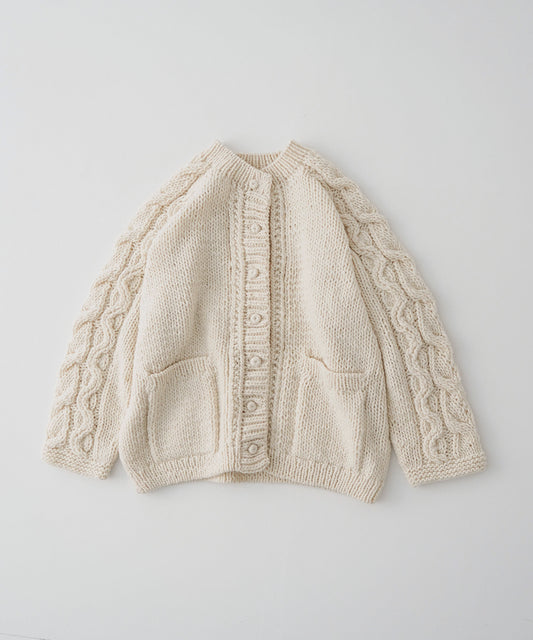 Peruvian Wool Cable Sleeve Knit Cardigan
