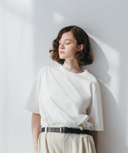 [UpcycleLino BASIC] Cotton Linen Jersey Wide-fit T-shirt