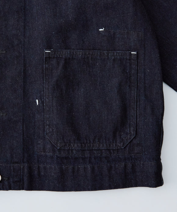 [UpcycleLino] × SKEWed DENIM Back Tuck Jacket