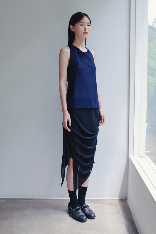 knotted shirring skirt