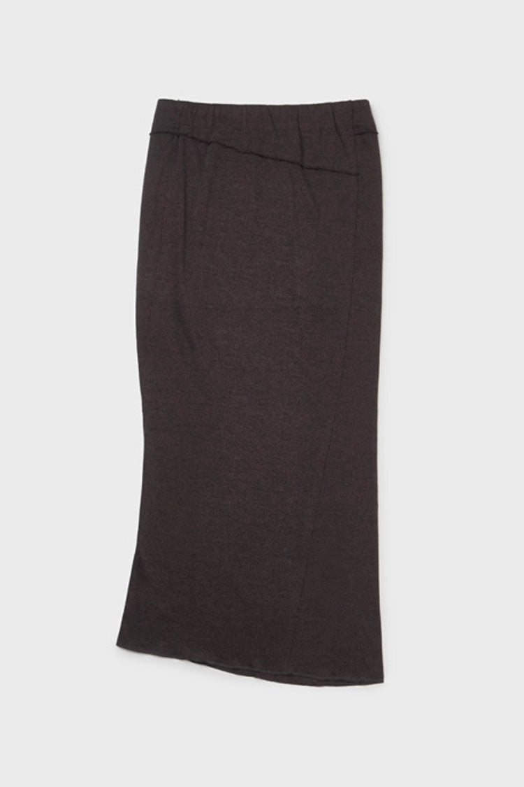 Knit maxi skirt in brown