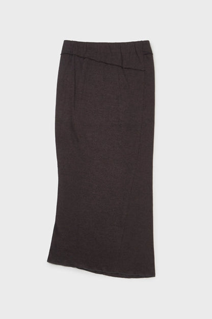 Knit maxi skirt in brown