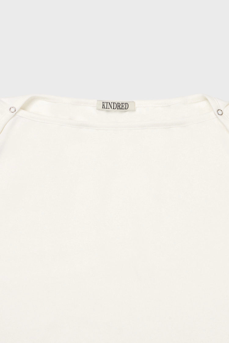 Baby snap t-shirt in off-white