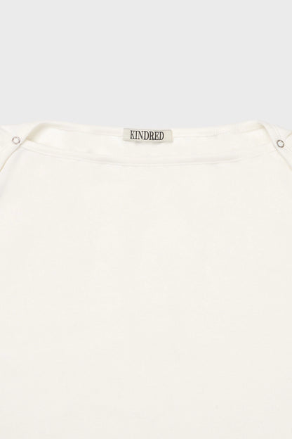 Baby snap t-shirt in off-white