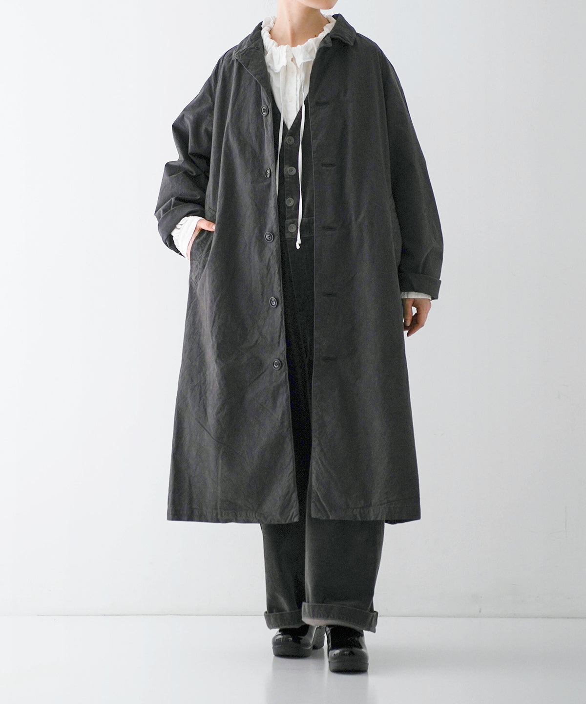 Super Water Repellent Supima Cotton Topcoat (Charcoal Gray)